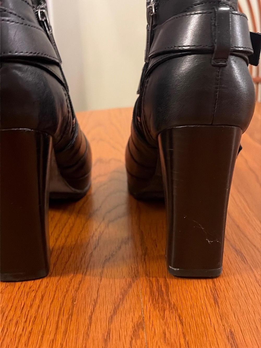 Women’s Black Buckle Ankle Boots - Picture 4 of 7